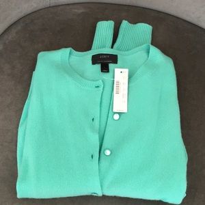 NWT 100% Cashmere J Crew Cardigan Sea-foam Green S